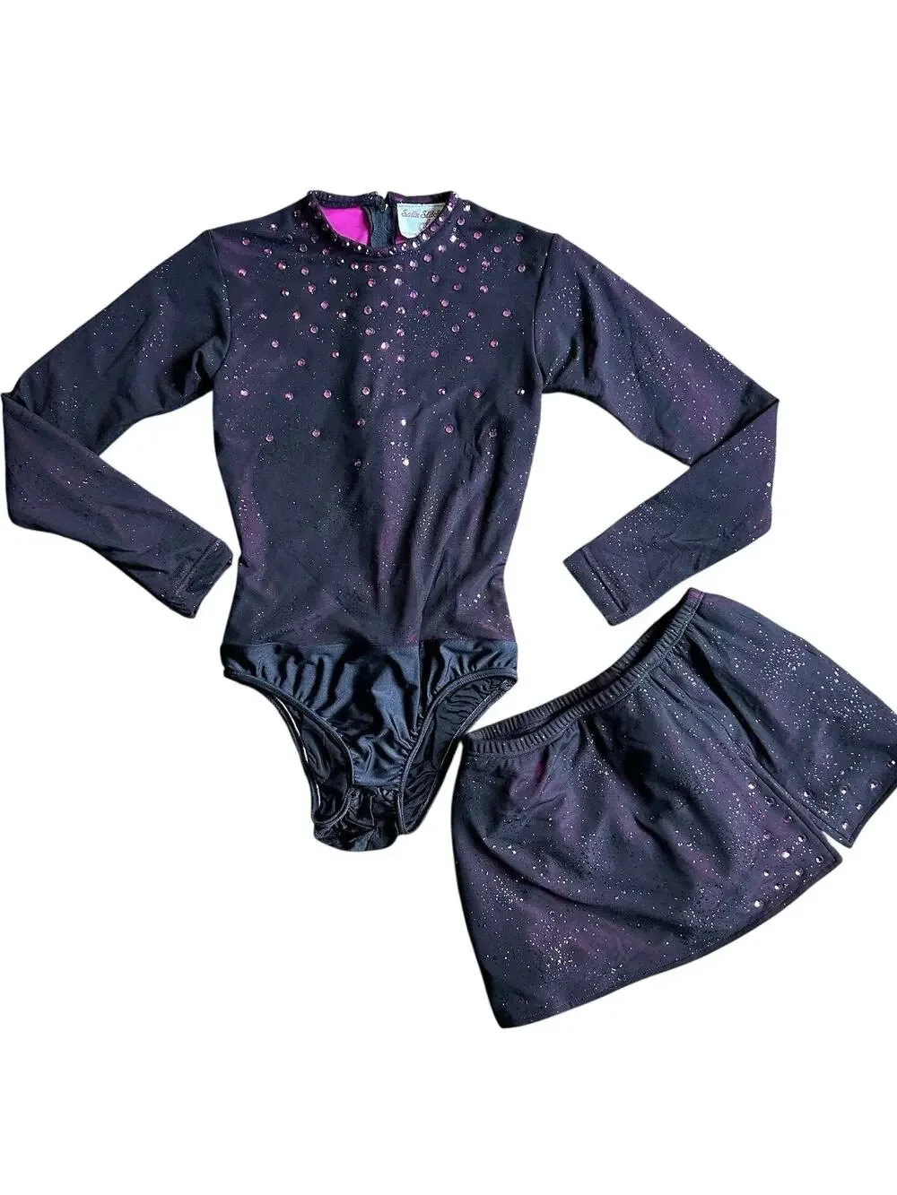 Satin Stitches Figure Skating Dress Youth 12 Lyrical Dance Costume Rhinestone